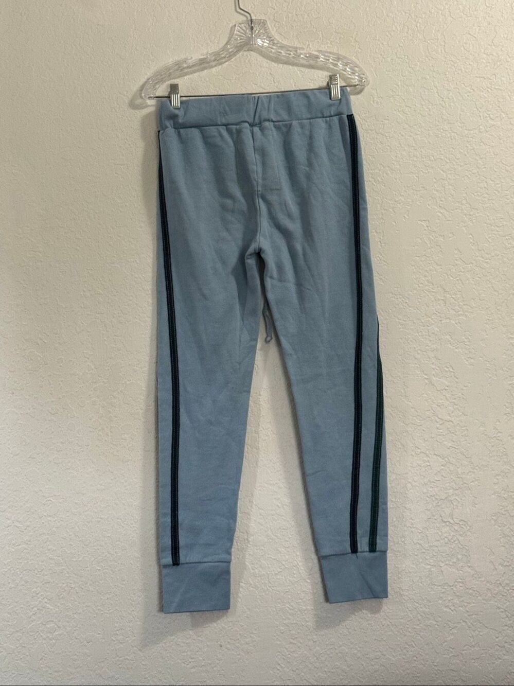 light blue Aviator Nation sweatpants featuring side striping Small soft warm - Picture 3 of 4